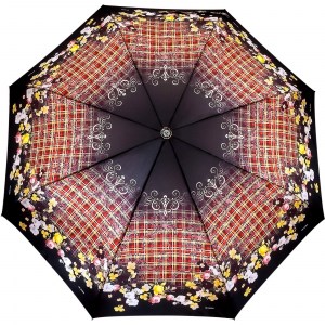Красивый женский зонтик с цветами, Три слона, автомат, арт.3880-57